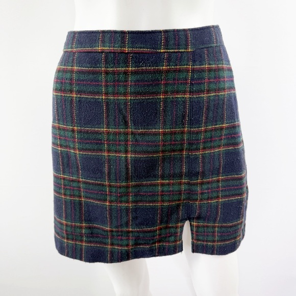 Hollister Dresses & Skirts - Hollister Navy Blue Plaid Ultra High Rise Mini Skirt Size S Tartan Fall Winter